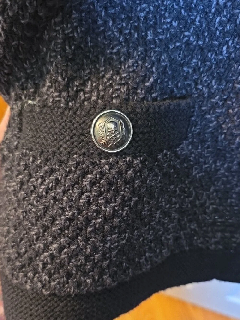 Torrid Charcoal Black Bouclé Button Cardigan - Picture 5 of 6